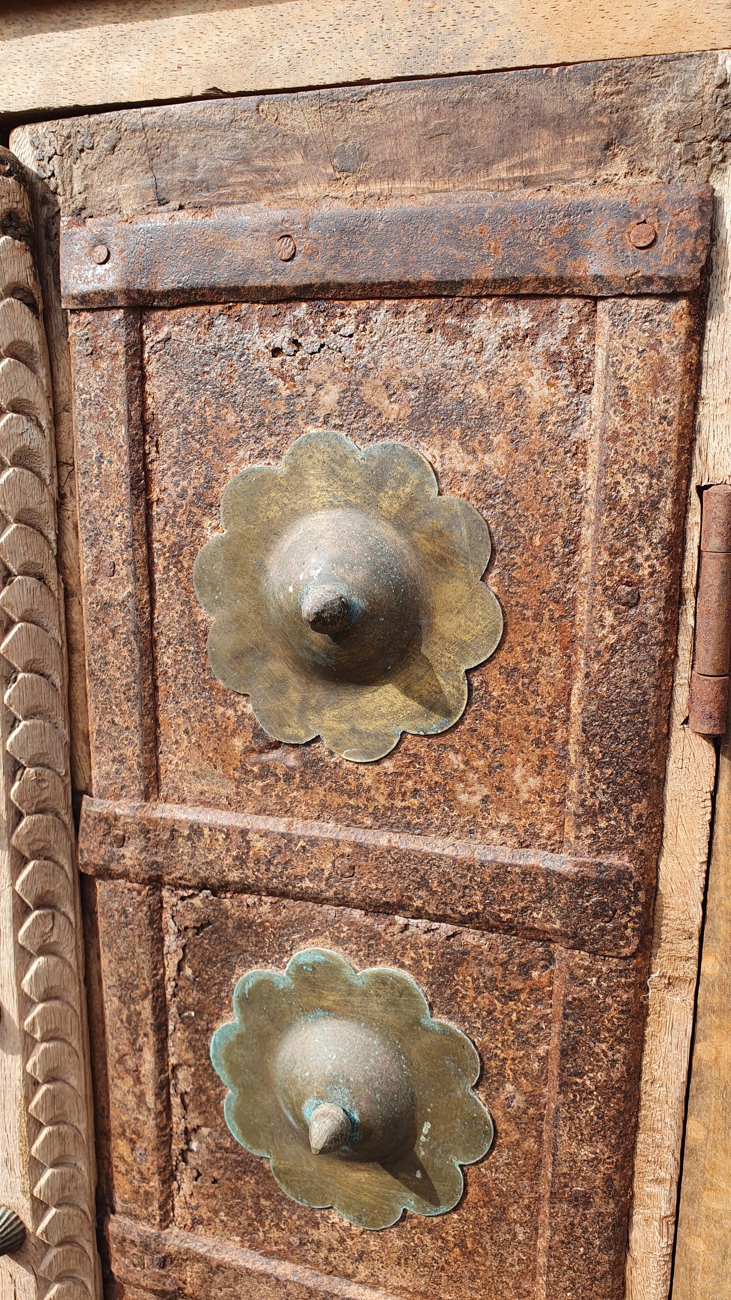 Indian Haveli Style Cabinet with Iron & Brass Doors