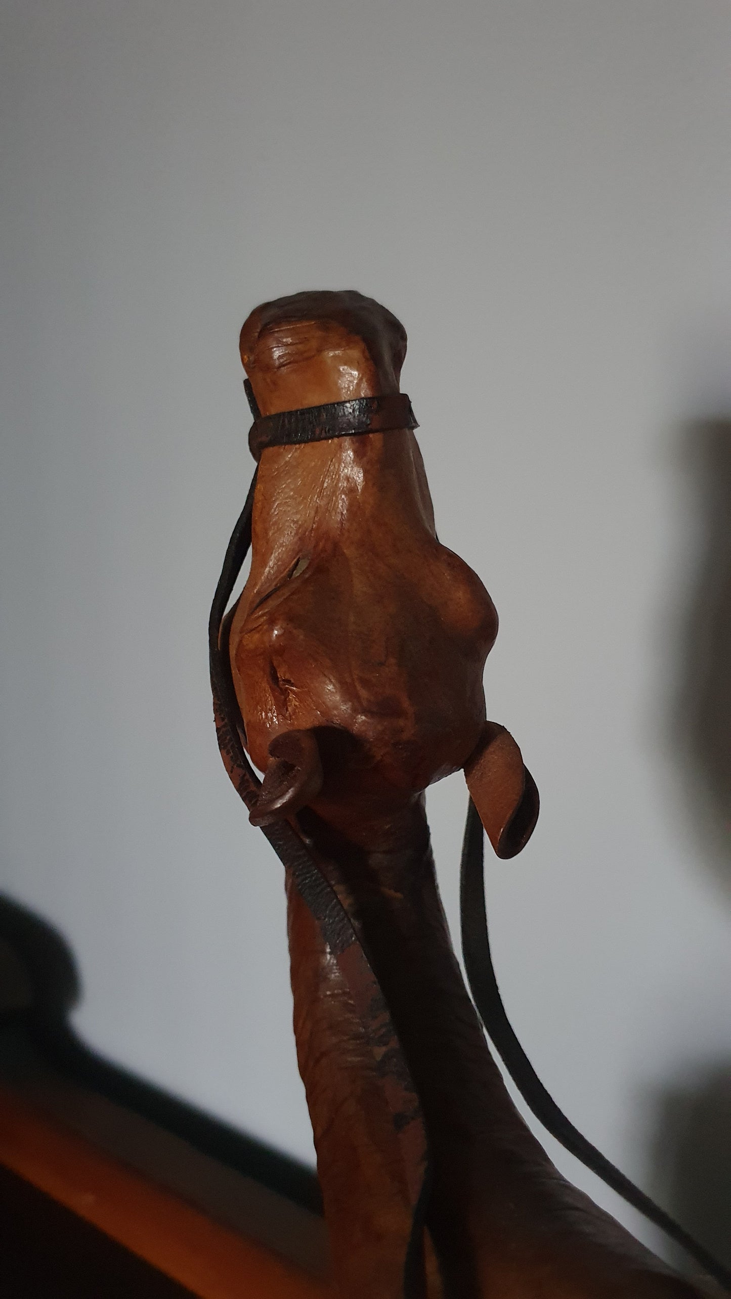 Vintage Leather Dromedary Camel Sculpture with Saddle