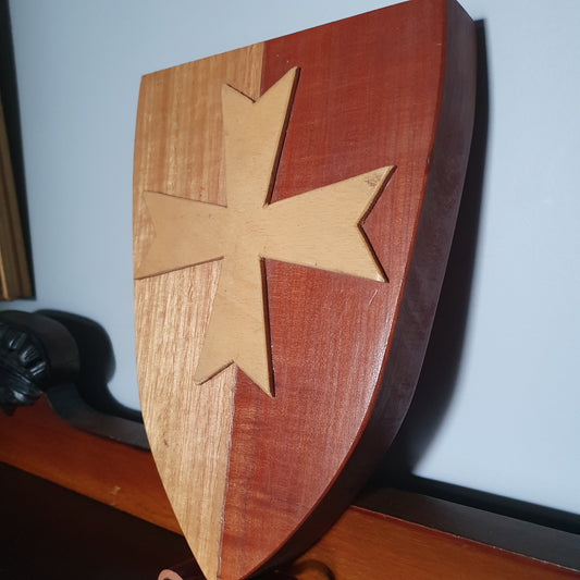 Wooden Medieval Crusader Shield Wall Plaque