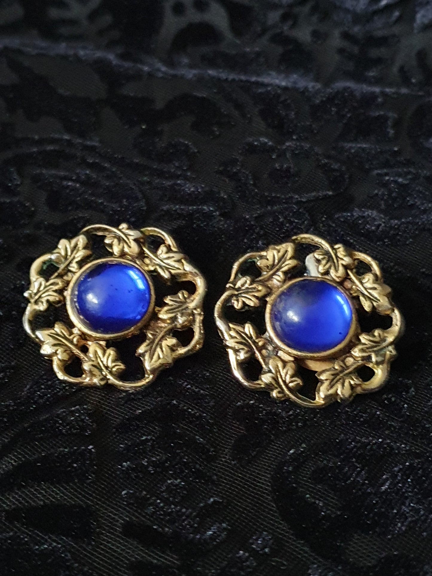 The Cobalt Court Earrings — Vintage Mid-Century Revival