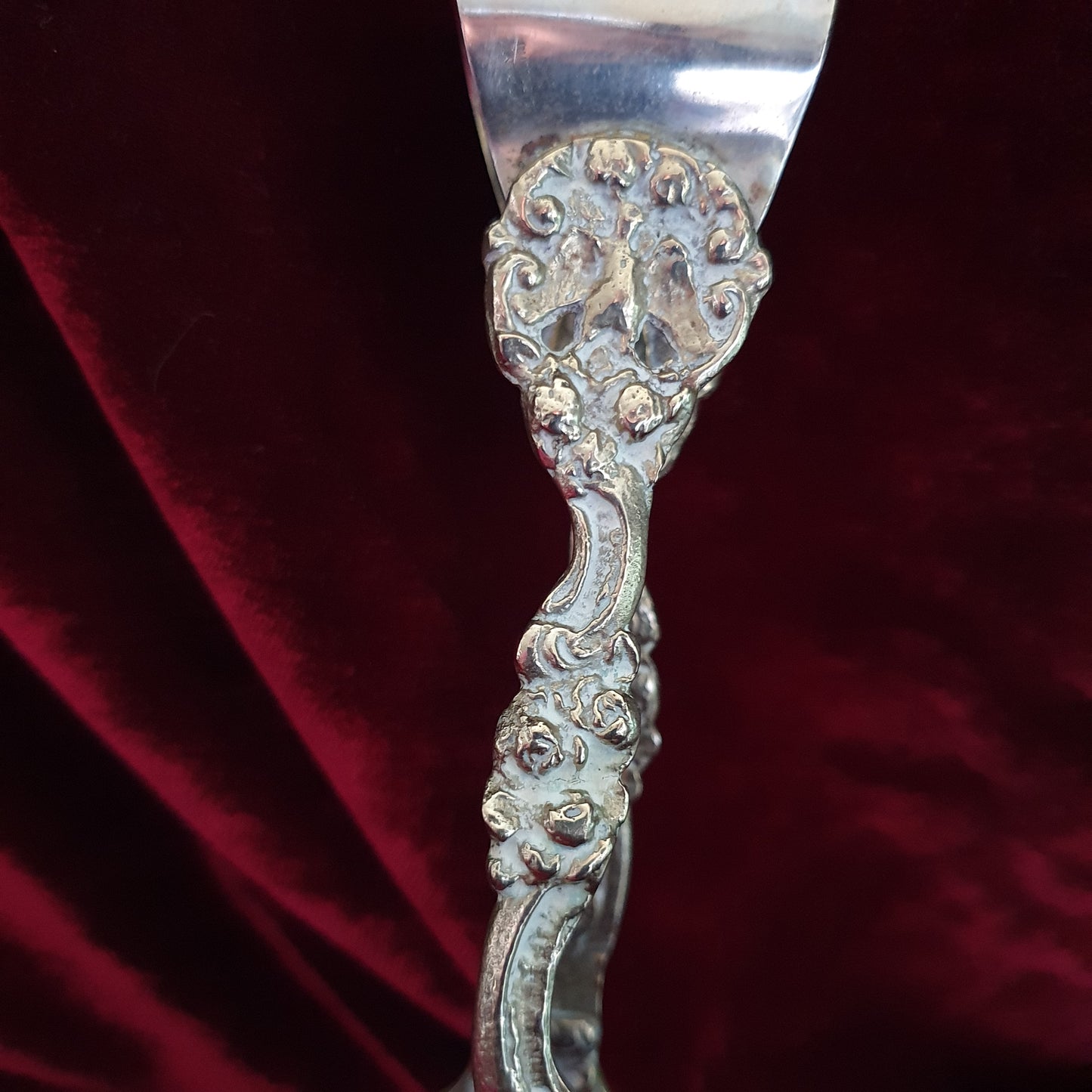 Vintage Ornate Bird Claw Serving Tongs