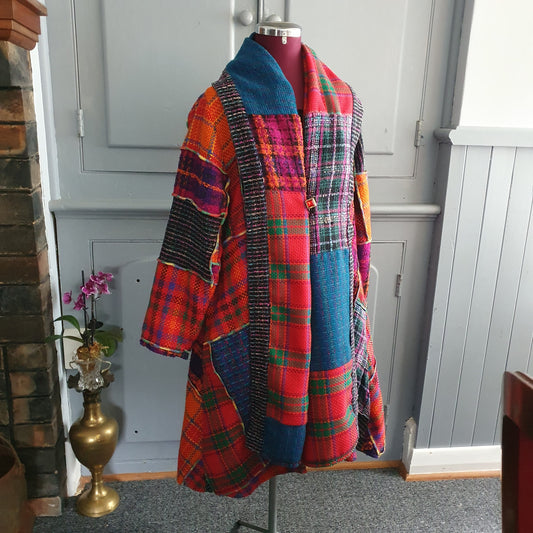 Vintage 1990s Maggie Shepherd Patchwork Coat – Made in Australia Size M