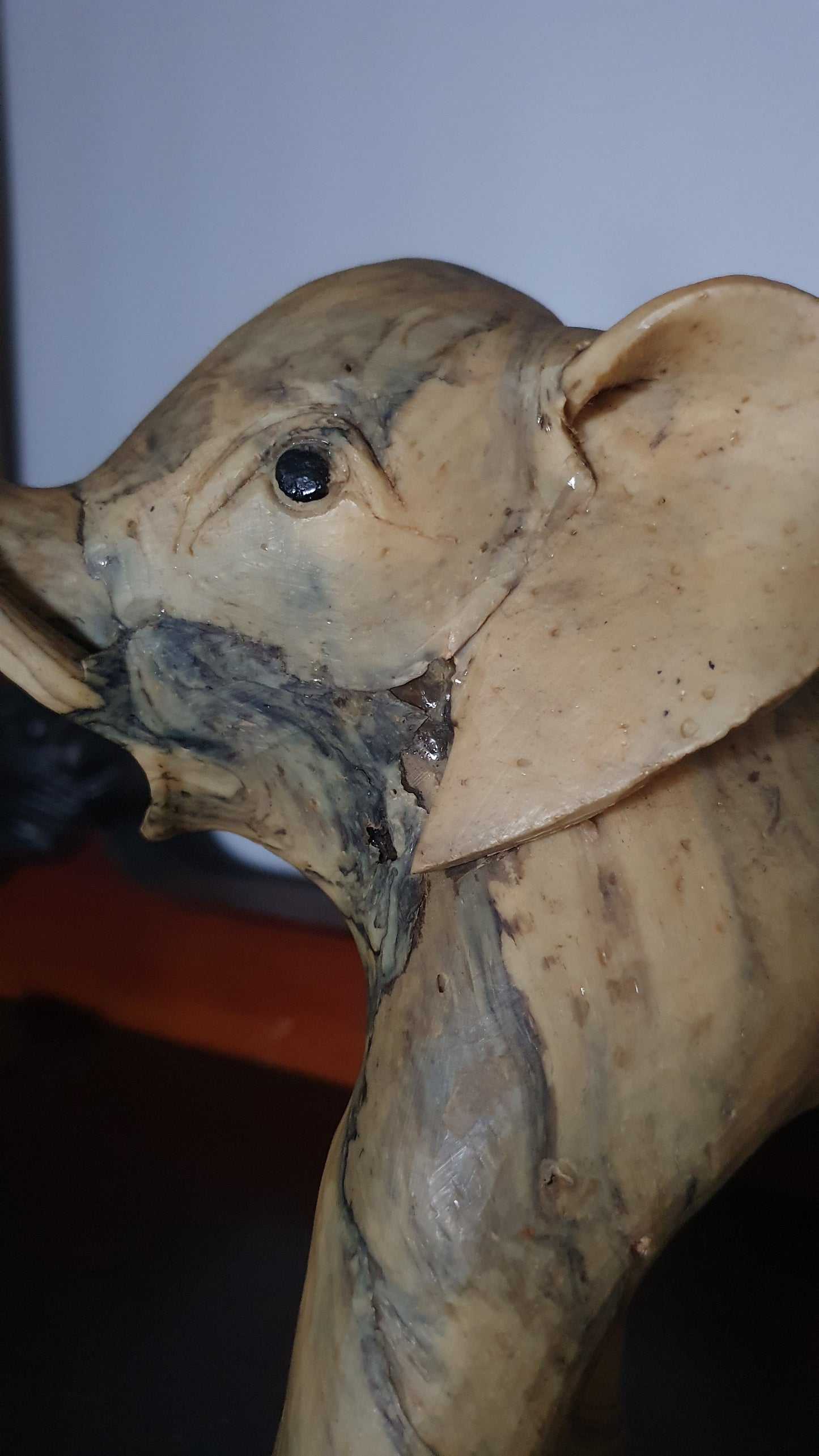 Vintage Mid-Century Crushed Shell Elephant Sculpture