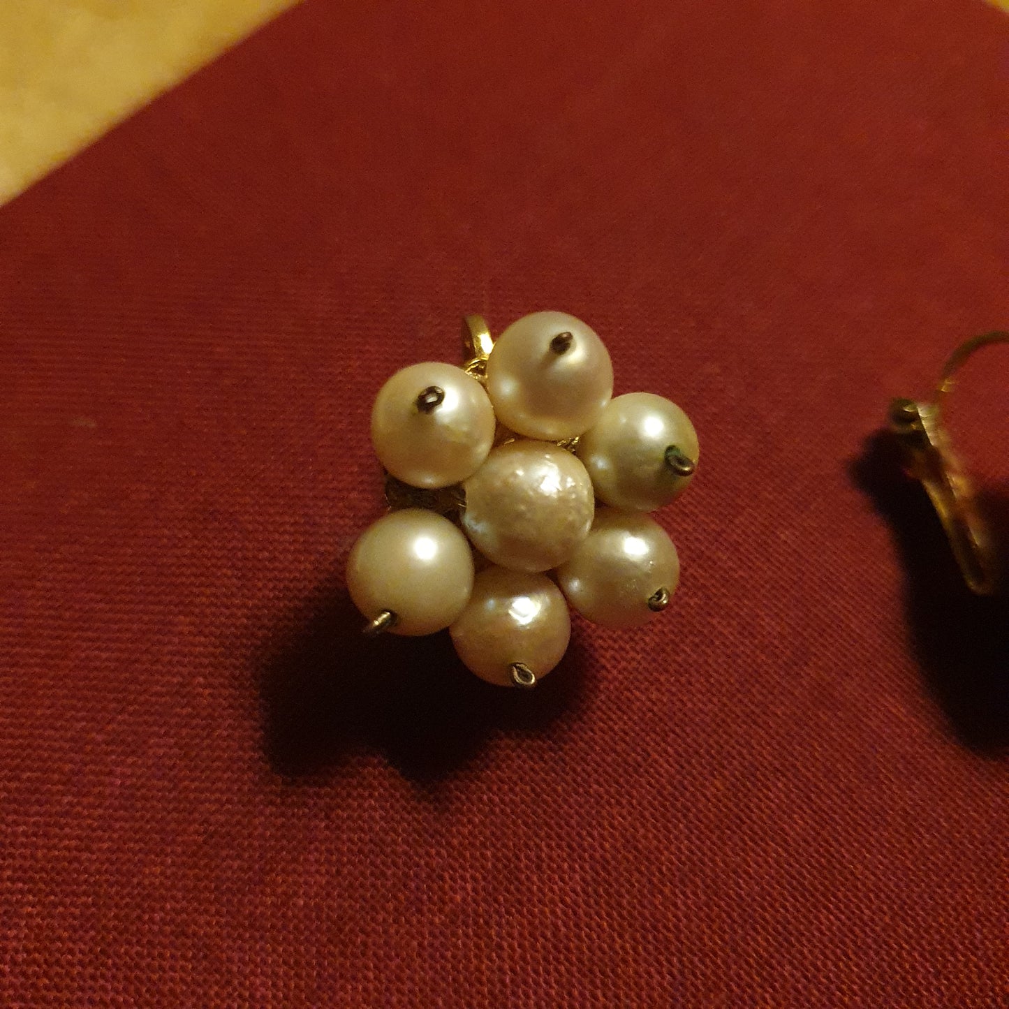 Vintage Cultured Pearl Cluster Clip-On Earrings
