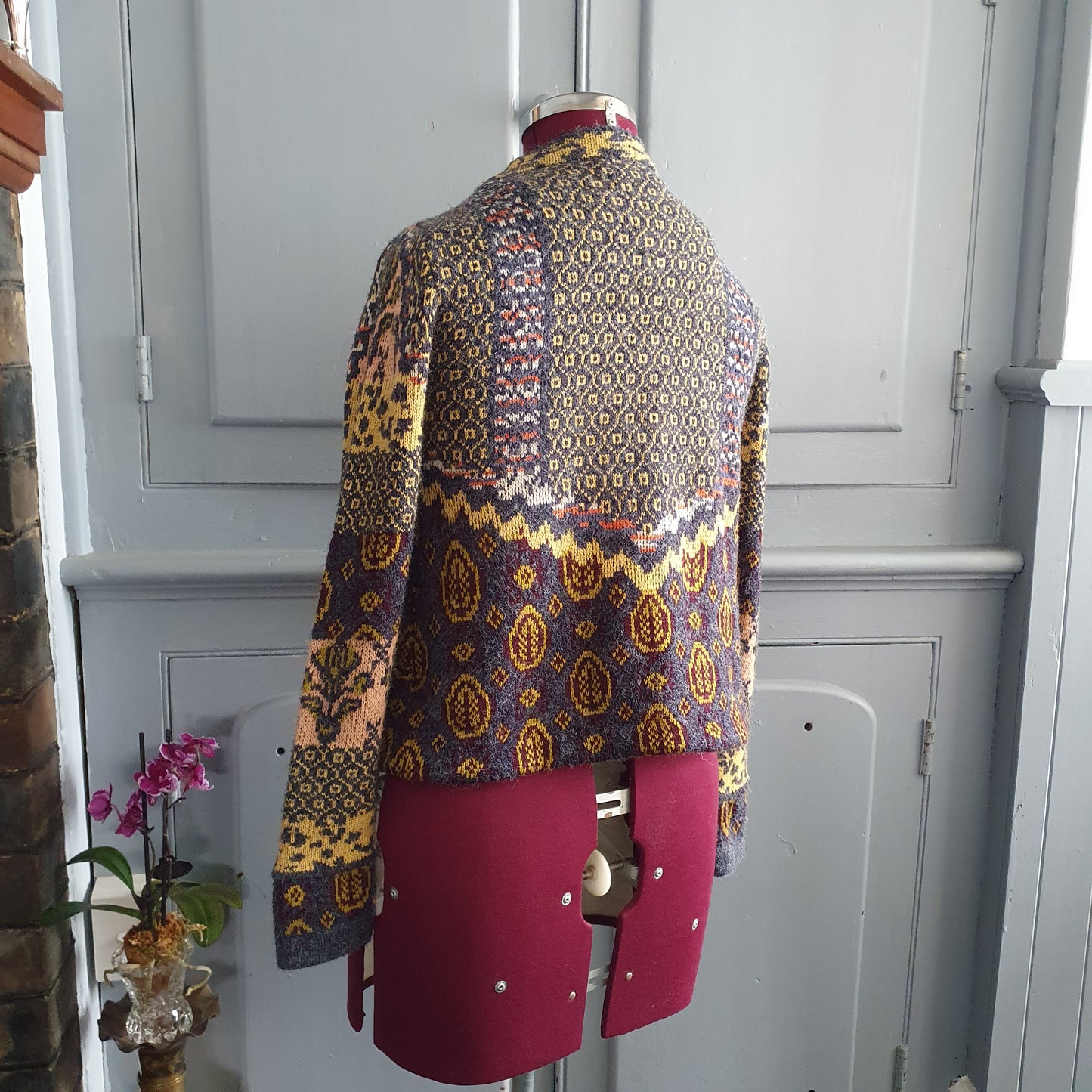 Vintage 90s/Y2K HQ Patterned Knit Cardigan – S