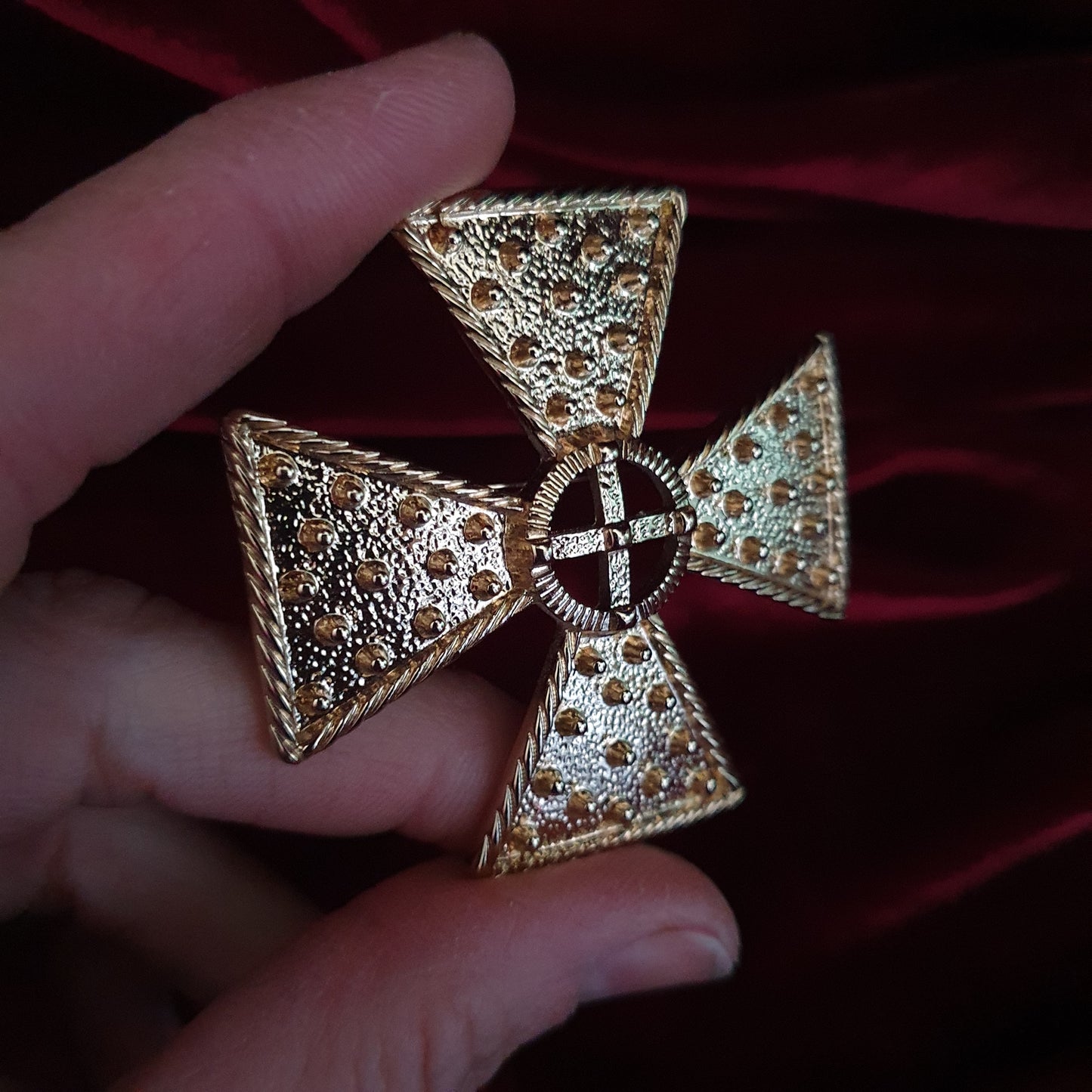 Vintage Maltese Cross Statement Brooch