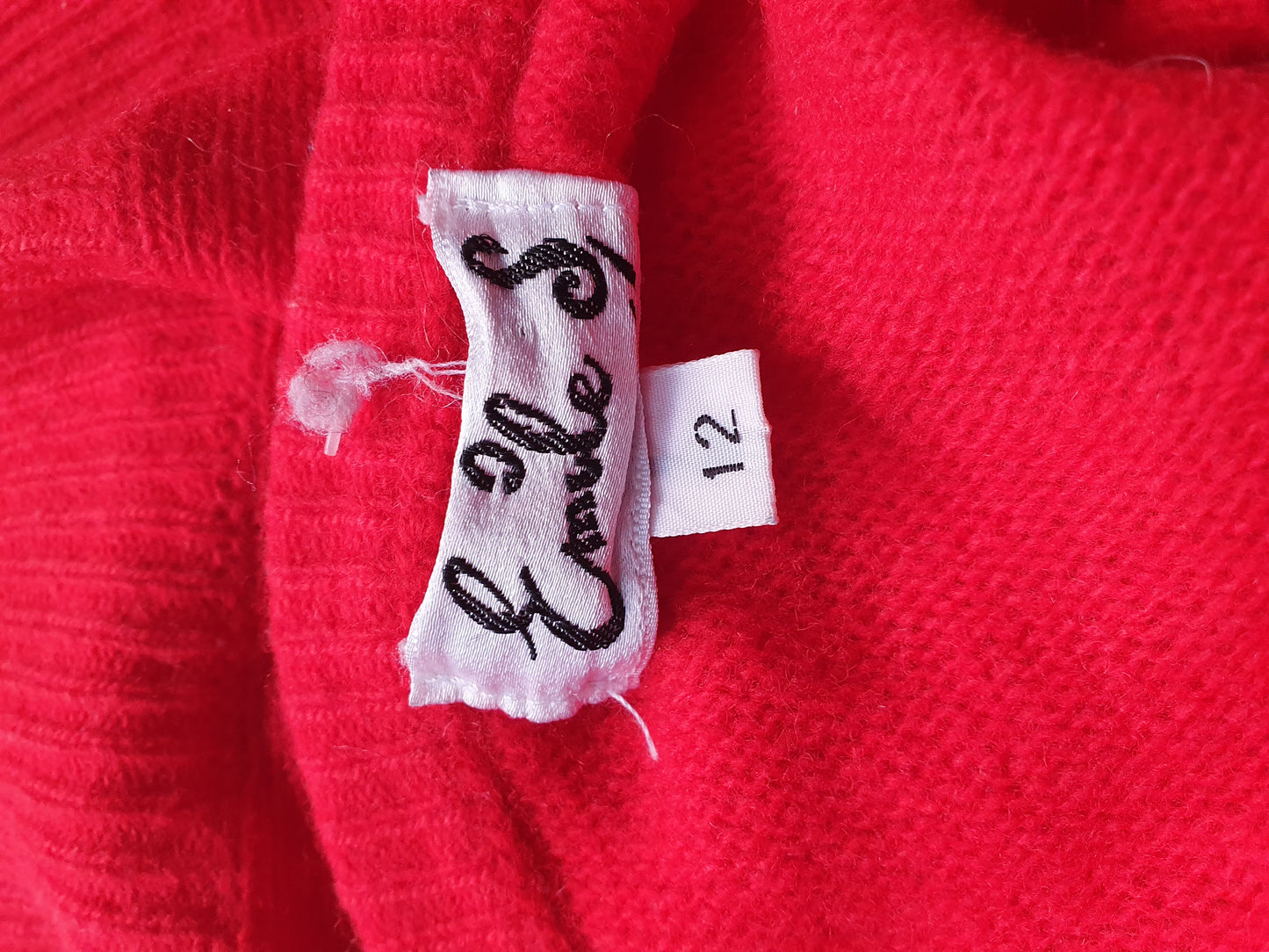 Vintage 80s Lambswool Sweater – Fiery Red. Size 12