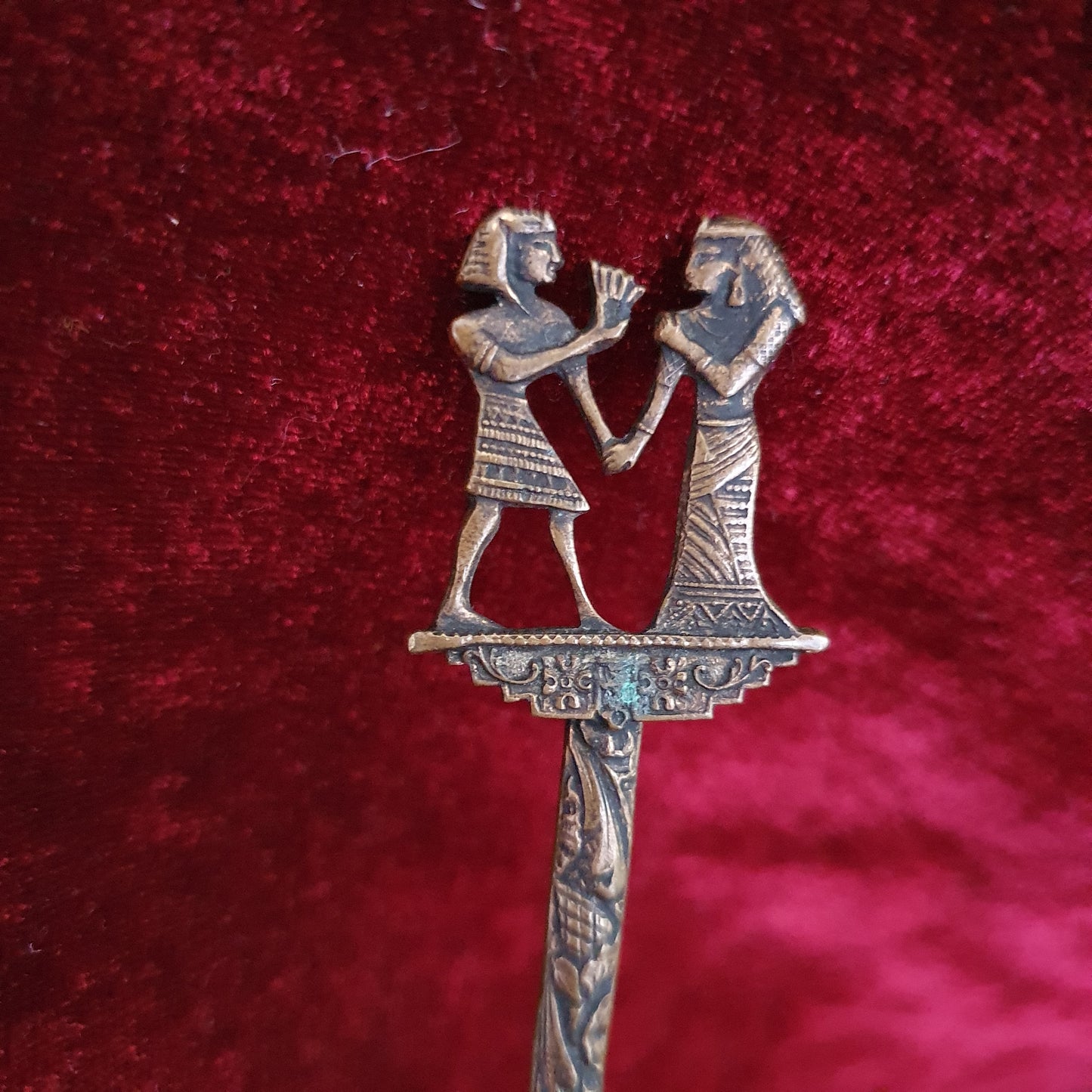 Vintage Egyptian Revival Brass Ceremonial Spoon