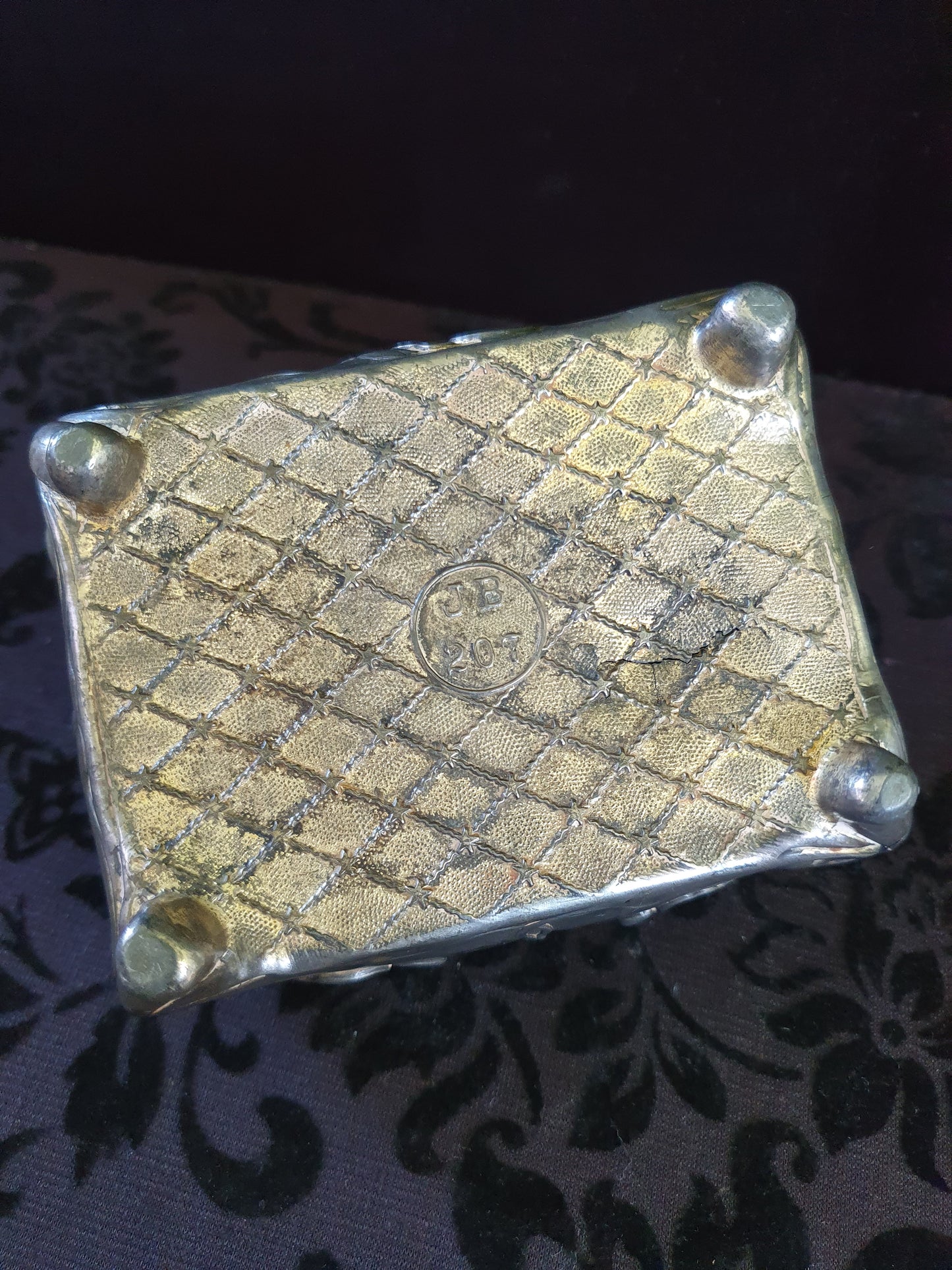 Antique Art Nouveau Jennings Bros Silver Tone Jewelry Casket – JB 207 (c.1900–1920)