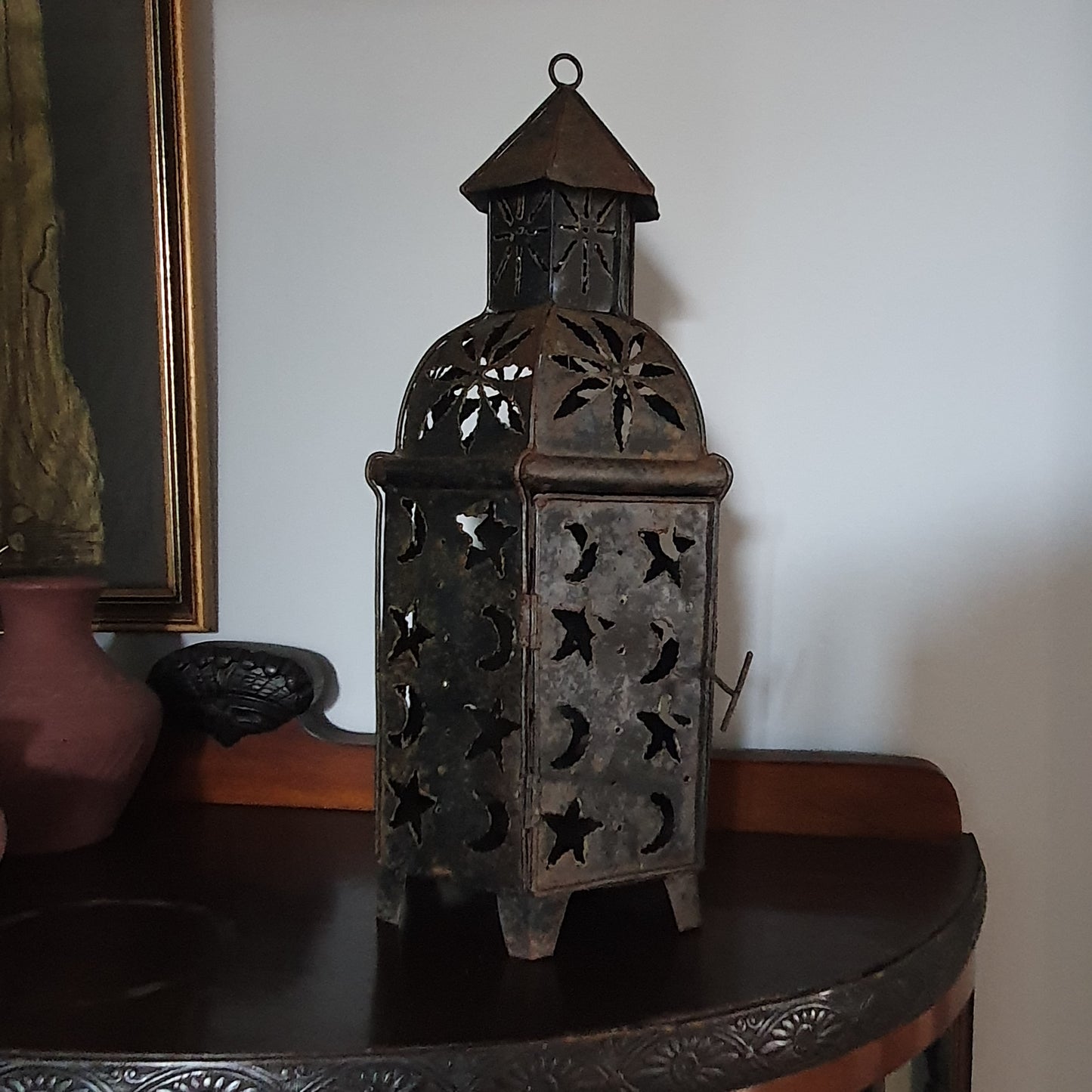 Large Celestial Star & Moon Metal Candle Lantern – 54cm