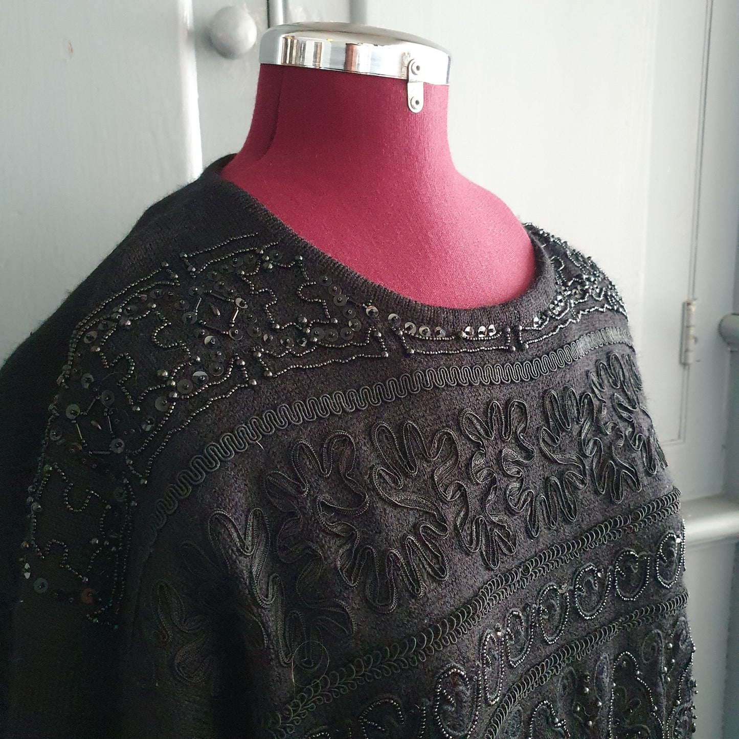 BIB Black Embellished Wool Blend Jumper