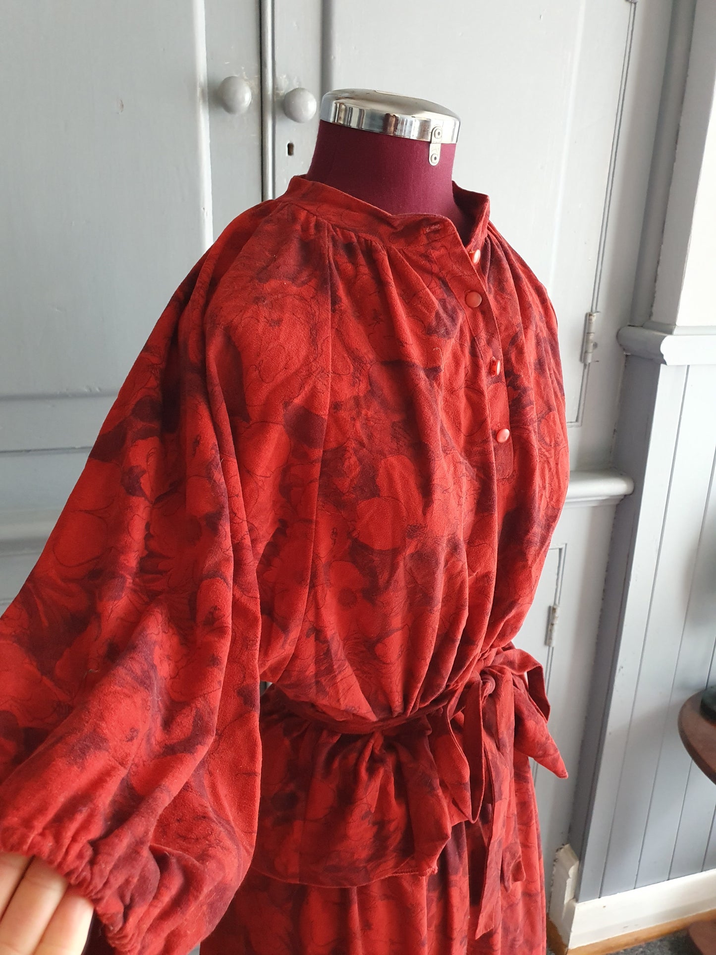 Vintage House of Raymonde Red Floral Two-Piece Set – AU 10